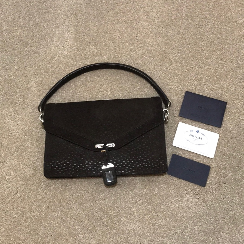 BNWT AUTH PRADA SHOULDER MINI PURSE/CLUTCH.LEATHER